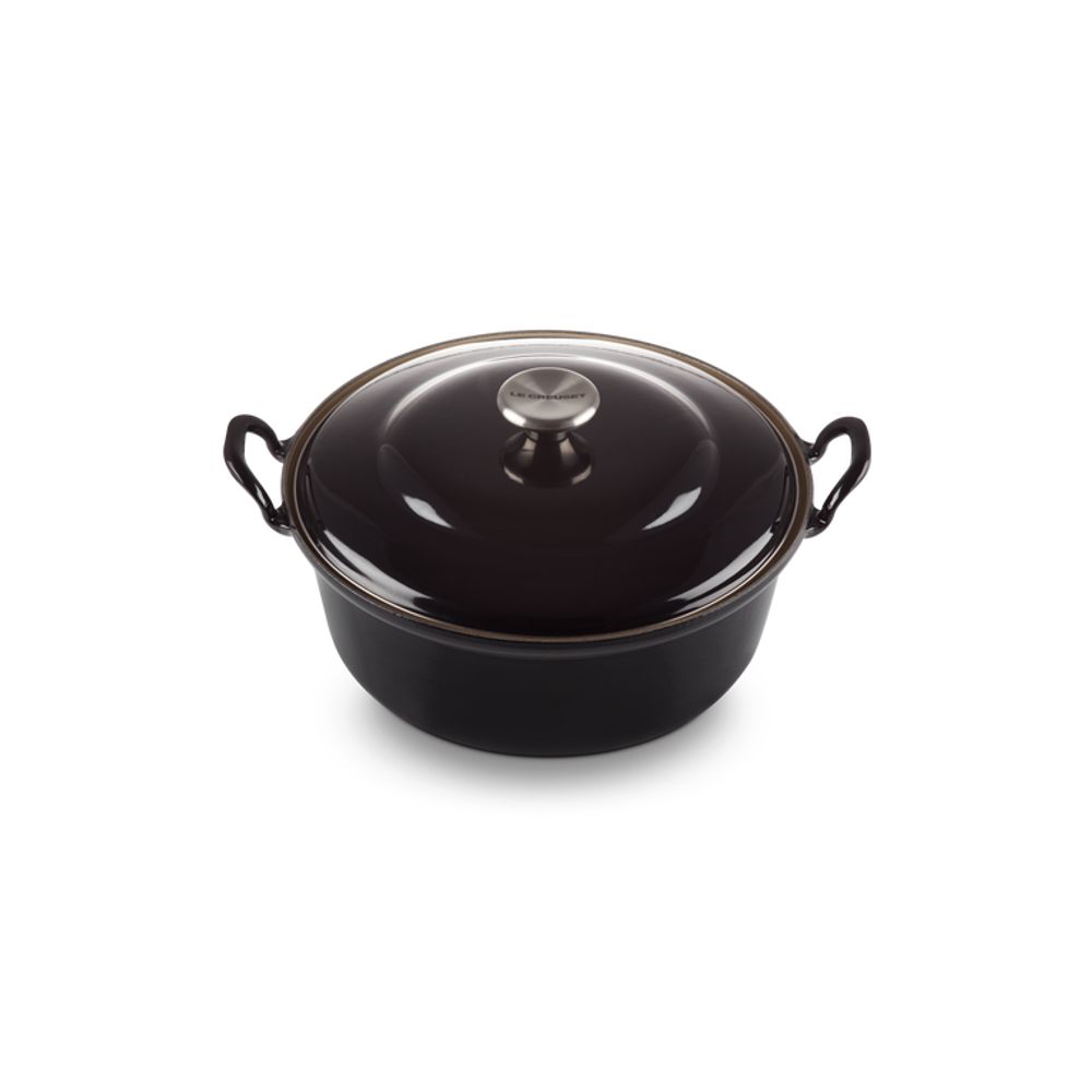 Le Creuset Stoofpotten Faitout in Geëmailleerd Gietijzer 28cm 4,9l Ebben Zwart