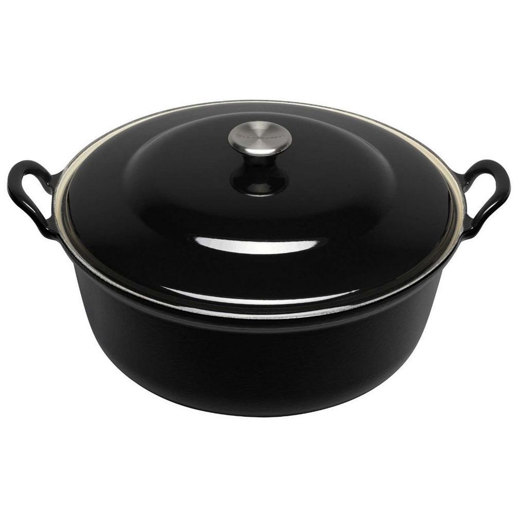 Le Creuset Stoofpotten Faitout in Geëmailleerd Gietijzer 28cm 4,9l Ebben Zwart