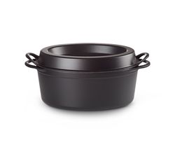 Doufeu® Ovaal in Geëmailleerd Gietijzer 32cm 7,2l Mat Zwart Le Creuset