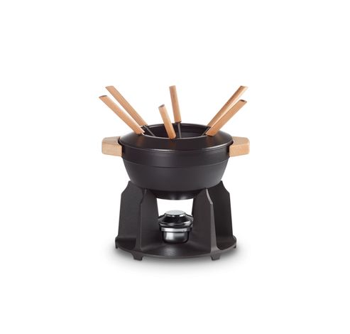 Le Creuset gietijzeren fonduepan, ecru 22 cm • Gaer Cookware