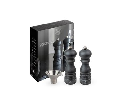 Emotion Graphite  Duo Paris Graphite u'Select peper- en zoutmolens, 18 cm en inox trechter in geschenkverpakking