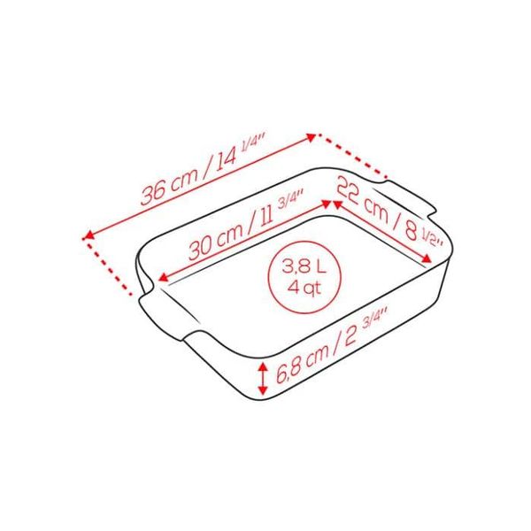 Peugeot Appolia Rechthoekige keramische ovenschaal 36 cm Satijnzwart