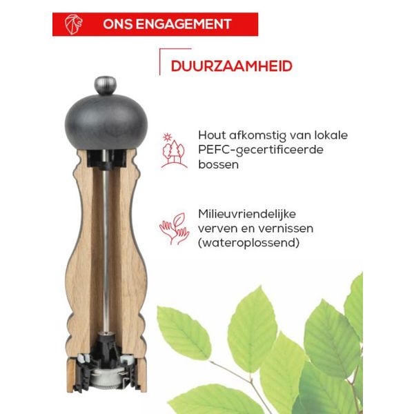 Madras Manuele zoutmolen uit hout en inox u'Select grafiet 16cm 