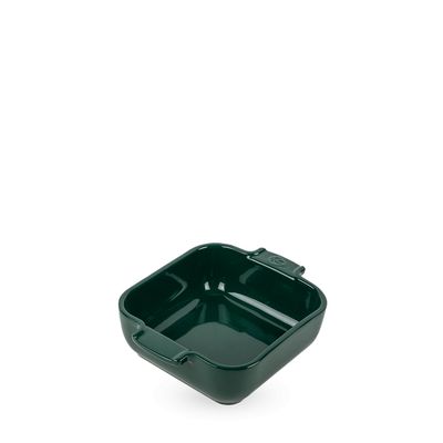 Appolia Plat four céramique individuel carré vert forêt 18 cm  Peugeot