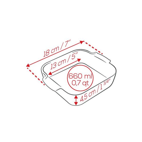 Appolia Vierkante keramische ovenschaal bosgroen 18 cm Peugeot