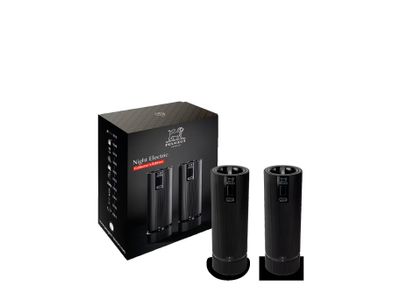 Night Electric Peper en zoutmolen Line 15cm zwart