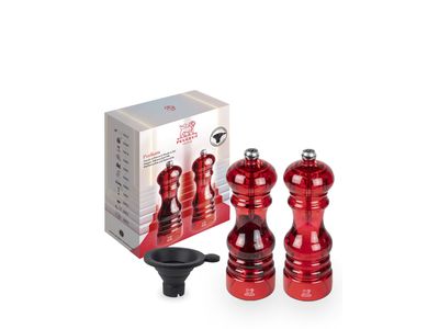 Podium Duo pepermolen en zoutmolen acryl rood 18 cm