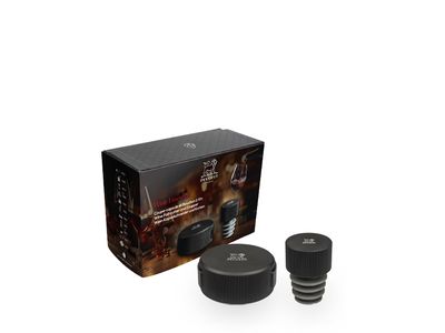 Wine Essential Foliesnijder en een dop voor wijn, Line matzwarte aluminium afwerking