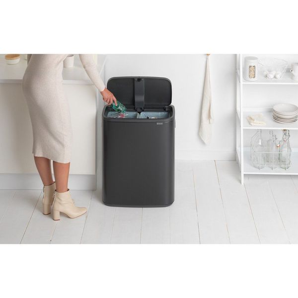 Brabantia Bo Touch Bin Hi 2x30 liter Zwart