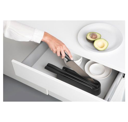 Bloc couteaux pour tiroir avec 3 couteaux - Tasty+ - Dark grey  Brabantia