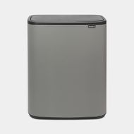 Bo Touch Bin, 2 x 30L - Mineral Concrete Grey 