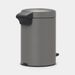 Brabantia NewIcon Pedaalemmer 3L Mineral concrete grey