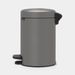 Brabantia NewIcon Pedaalemmer 3L Mineral concrete grey