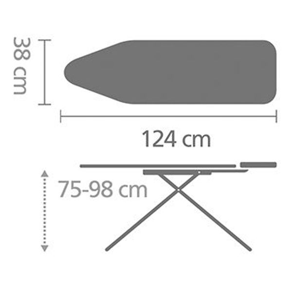 Brabantia STRIJKPLANK B 124 x 38 cm, voor stoomunit - Tropical Leaves