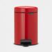 Brabantia newIcon pedaalemmer 3 liter met kunststof binnenemmer Passion Red