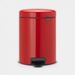 Brabantia newIcon pedaalemmer 5 liter met kunststof binnenemmer Passion Red