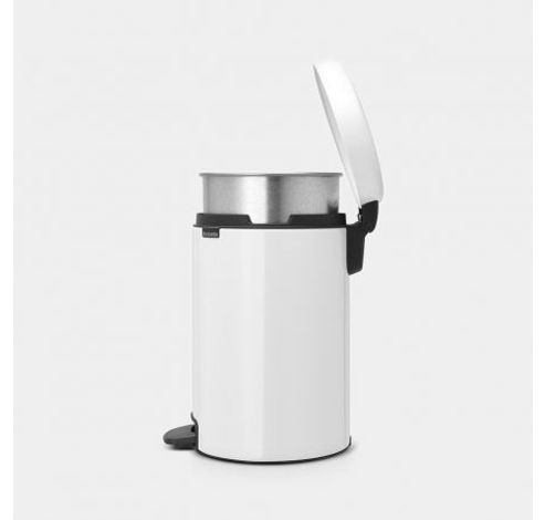 newIcon poubelle à pédale 12 litres avec seau intérieur en métal White  Brabantia