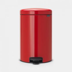 Brabantia newIcon poubelle à pédale 20 litres avec seau intérieur synthétique Passion Red 