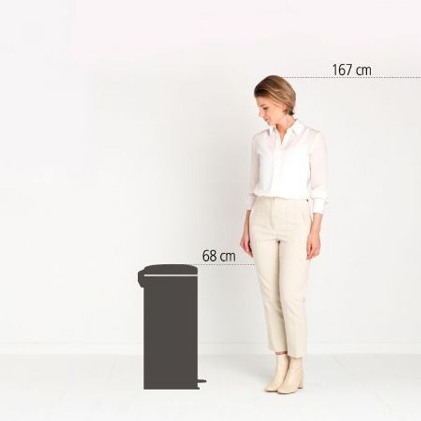 Brabantia newIcon pedaalemmer 30 liter met kunststof binnenemmer Mineral Infinite Grey