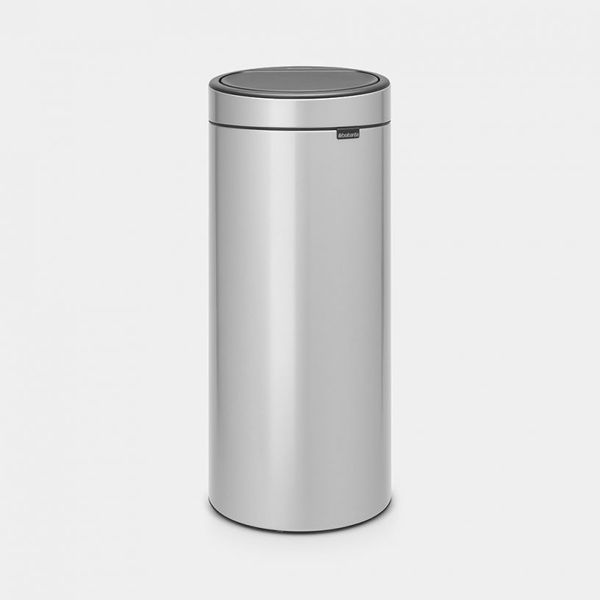 Brabantia Touch Bin afvalemmer 30 liter met kunststof binnenemmer Metallic Grey