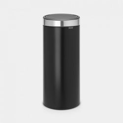 Brabantia Touch Bin poubelle 30 litres avec seau intérieur synthétique Matt Black / Matt Steel Fingerprint Proof 