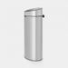 Brabantia Touch Bin afvalemmer 40 liter met kunststof binnenemmer Metallic Grey