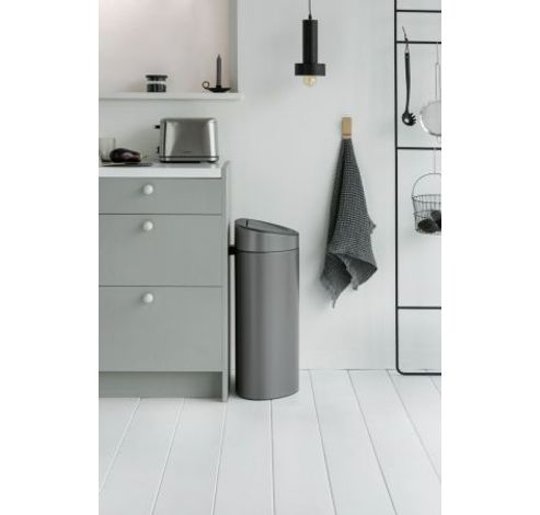 Touch Bin afvalemmer 40 liter met kunststof binnenemmer Platinum  Brabantia