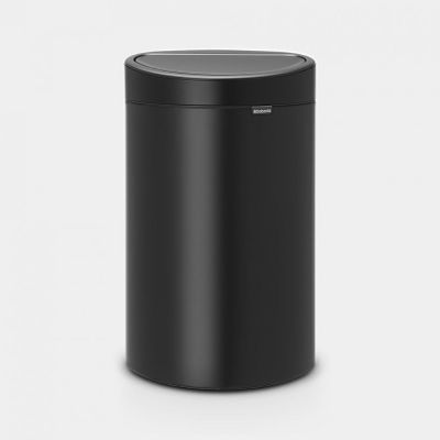 Touch Bin poubelle 40 litres avec seau intérieur synthétique Matt Black 