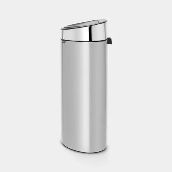 Brabantia Touch Bin afvalemmer 40 liter met kunststof binnenemmer Metallic Grey / Brilliant Steel