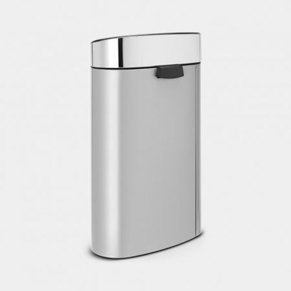 Brabantia Touch Bin afvalemmer 40 liter met kunststof binnenemmer Metallic Grey / Brilliant Steel