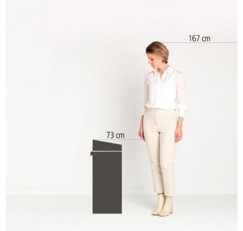 Touch Bin afvalemmer 40 liter met kunststof binnenemmer Matt Steel Fingerprint Proof  Brabantia