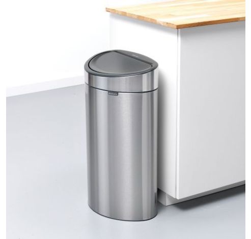 Touch Bin afvalemmer 40 liter met kunststof binnenemmer Matt Steel Fingerprint Proof  Brabantia