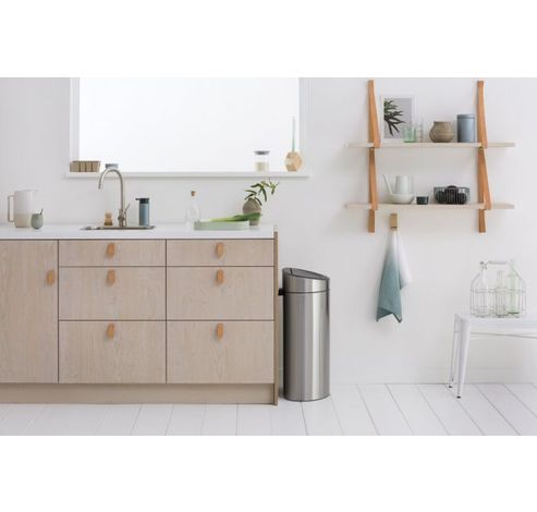 Touch Bin poubelle 40 litres avec seau intérieur synthétique Matt Steel Fingerprint Proof  Brabantia