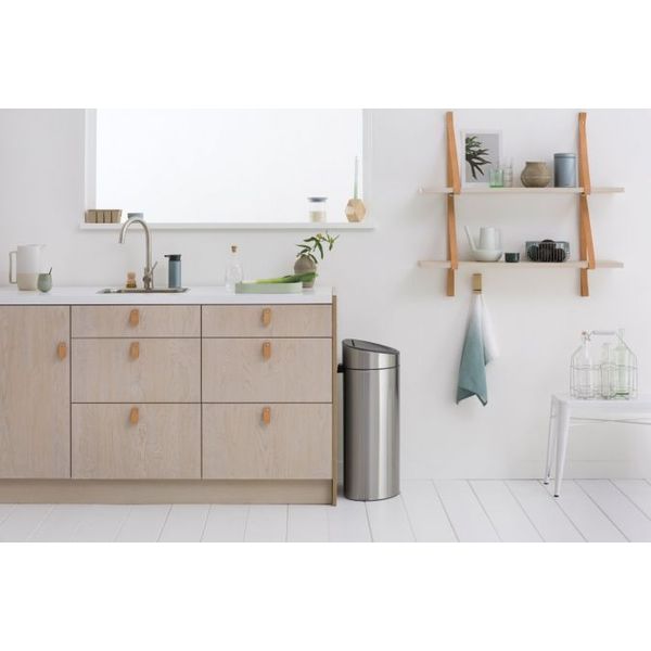 Brabantia Touch Bin afvalemmer 40 liter met kunststof binnenemmer Matt Steel Fingerprint Proof