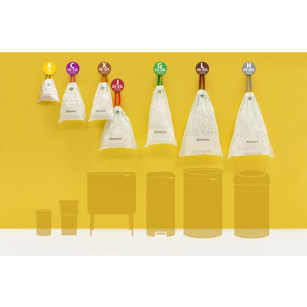 Brabantia PerfectFit afvalzakken met trekbandsluiting, dispenser pack Code J, 20-25L, 40 stuks