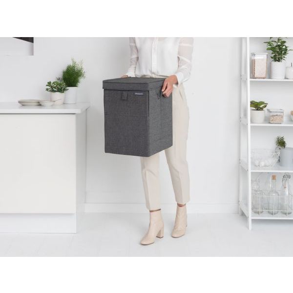 Brabantia Wasbox stapelbaar 35 liter Pepper Black