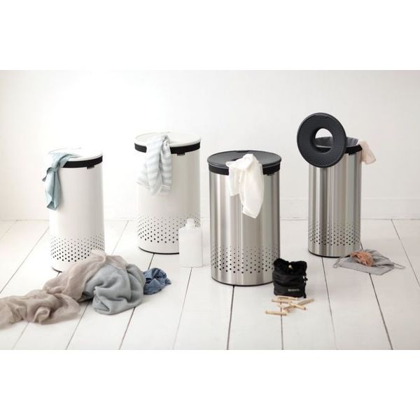 Brabantia Wasbox 35 liter Matt Steel / Dark Grey kunststof deksel