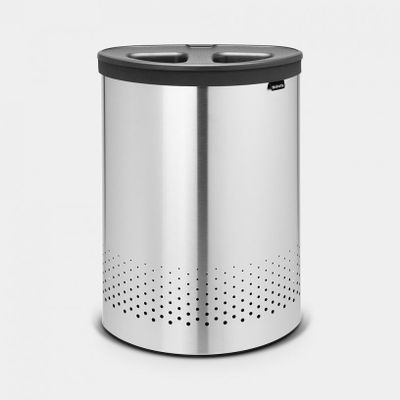 Corbeille à linge 55 litres Matt Steel / Dark Grey couvercle synthétique  Brabantia