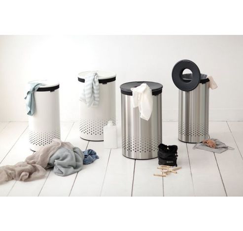 Corbeille à linge 60 litres Matt Steel / Dark Grey couvercle synthétique  Brabantia