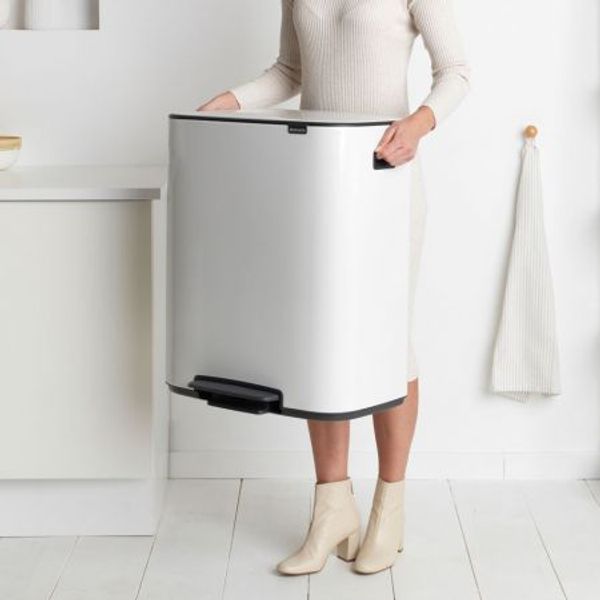 Brabantia Bo pedaalemmer 60 liter met kunststof binnenemmer White