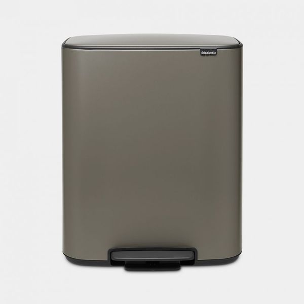 Brabantia Bo pedaalemmer 60 liter met kunststof binnenemmer Platinum