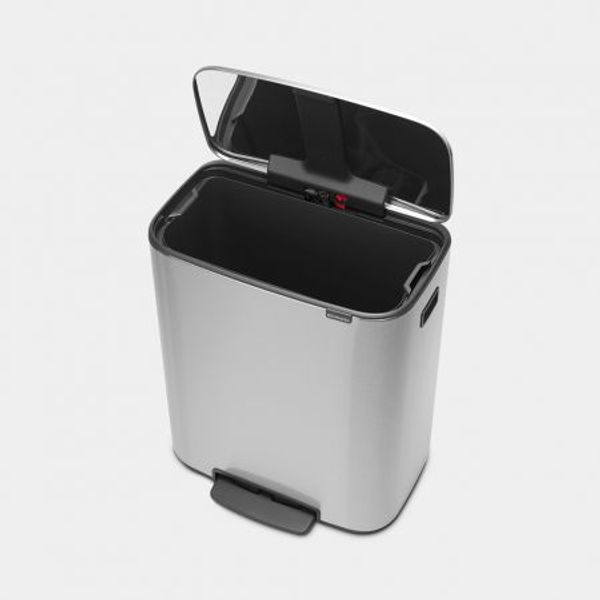 Brabantia Bo pedaalemmer 60 liter met kunststof binnenemmer Matt Steel Fingerprint Proof