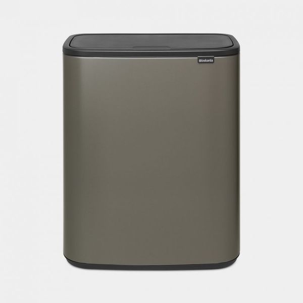 Brabantia Bo Touch Bin afvalemmer 60 liter met kunststof binnenemmer Platinum