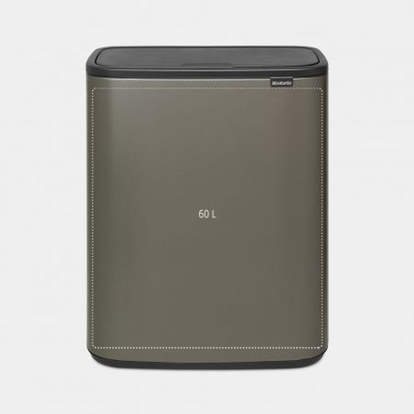 Brabantia Bo Touch Bin afvalemmer 60 liter met kunststof binnenemmer Platinum