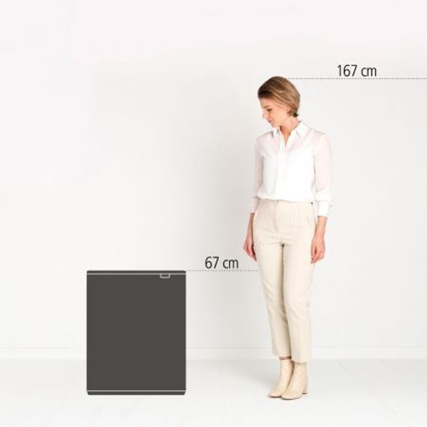 Brabantia Bo Touch Bin afvalemmer 60 liter met kunststof binnenemmer Platinum