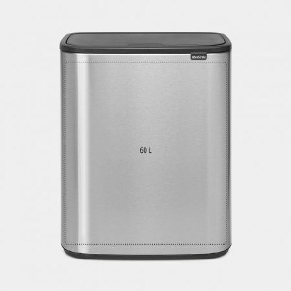 Brabantia Bo Touch Bin afvalemmer 60 liter met kunststof binnenemmer Matt Steel Fingerprint Proof