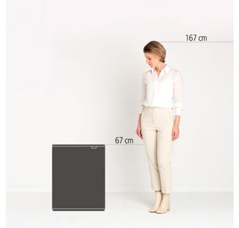 Bo Touch Bin poubelle 60 litres avec seau intérieur synthétique Matt Steel Fingerprint Proof  Brabantia