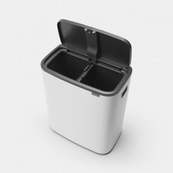 Brabantia Bo Touch Bin afvalemmer 2 x 30 liter met 2 kunststof binnenemmers White