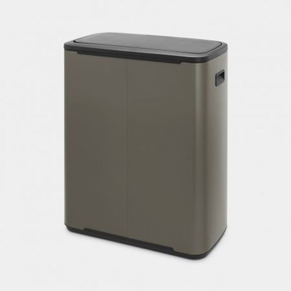 Brabantia Bo Touch Bin afvalemmer 2 x 30 liter met 2 kunststof binnenemmers Platinum