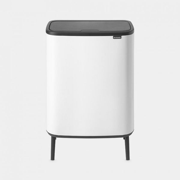 Brabantia Bo Touch Bin Hi afvalemmer 60 liter met kunststof binnenemmer White